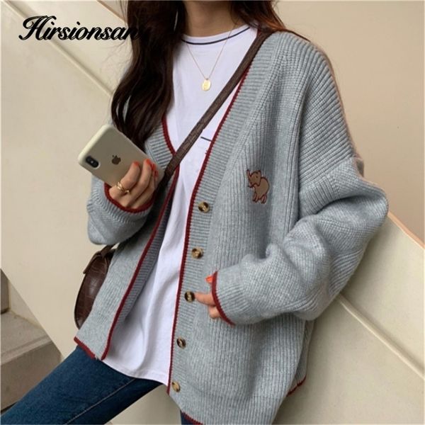 womens sweaters hirsionsan v neck knitted cardigan women spring elephant embroidery graphic sweater chic korean oversized ladies clothes 220, White;black
womens sweaters hirsionsan v neck knitted cardigan women spring elephant embroidery graphic sweater chic korean oversized ladies clothes 220, White;black