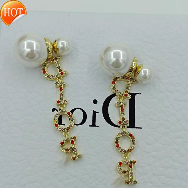925 sier needle d dijia earrings new tassel colored stone letter cd pearl women's small fragrance batch factory direct sale, Golden
925 sier needle d dijia earrings new tassel colored stone letter cd pearl women's small fragrance batch factory direct sale, Golden