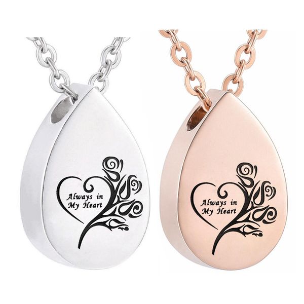 always in my heart water droplets urn necklace cremation pendant memorial keepsake jewelry with filler kit, Silver
always in my heart water droplets urn necklace cremation pendant memorial keepsake jewelry with filler kit, Silver