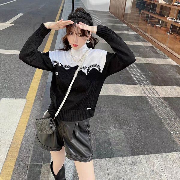 women's knits & tees designer in the winter of 22 jin zhini's same high neck pullover long sleeve letter embroidered loose wool kn, White
women's knits & tees designer in the winter of 22 jin zhini's same high neck pullover long sleeve letter embroidered loose wool kn, White