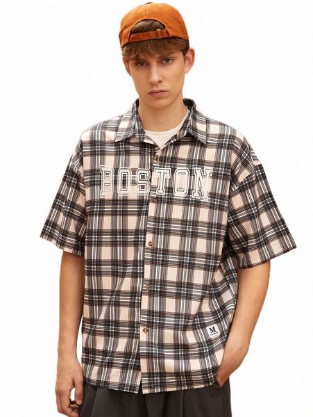 men's casual shirts men tartan & letter graphic drop shoulder shirt f18b#, White;black 
men's casual shirts men tartan & letter graphic drop shoulder shirt f18b#, White;black