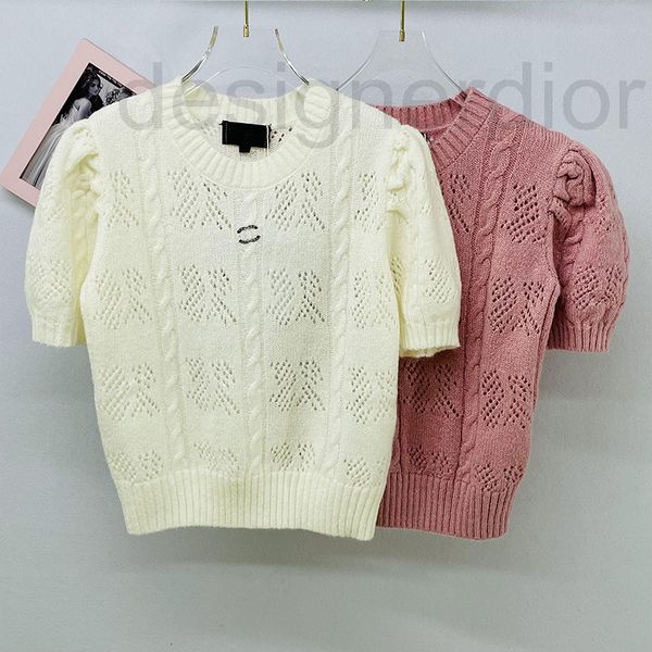 women's knits & tees designer small fragrance hollow out bubble sleeves sweet knitting temperament short round neck customized diamond, White
women's knits & tees designer small fragrance hollow out bubble sleeves sweet knitting temperament short round neck customized diamond, White
