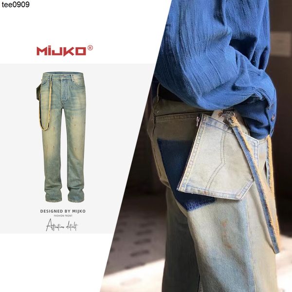 jeans wear women's new washing ink splashing chain jeans men's and women's wear out jeans trend, Blue
jeans wear women's new washing ink splashing chain jeans men's and women's wear out jeans trend, Blue