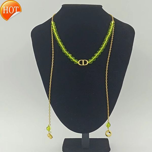 d family di new necklace green headphone chain light luxury high sense letter cd net red women's fashion factory direct sale, Black
d family di new necklace green headphone chain light luxury high sense letter cd net red women's fashion factory direct sale, Black