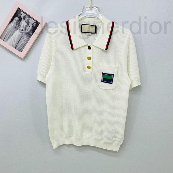 women's knits & tees designer 22 spring and summer new g polo collar contrast color knitted short sleeve college style embroidered t-sh, White
women's knits & tees designer 22 spring and summer new g polo collar contrast color knitted short sleeve college style embroidered t-sh, White