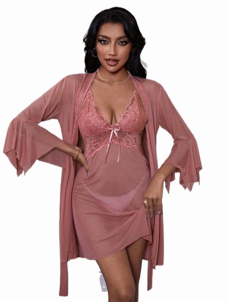 women's sleepwear flounce sleeve belted sleep robe & lace panel bow cami nightdress z567#, Black;red
women's sleepwear flounce sleeve belted sleep robe & lace panel bow cami nightdress z567#, Black;red