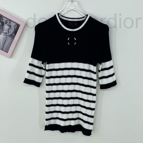 women's knits & tees designer xiaoxiangfeng autumn new round neck short sleeve pullover sweater stripe color contrast slim bottomed shi, White
women's knits & tees designer xiaoxiangfeng autumn new round neck short sleeve pullover sweater stripe color contrast slim bottomed shi, White