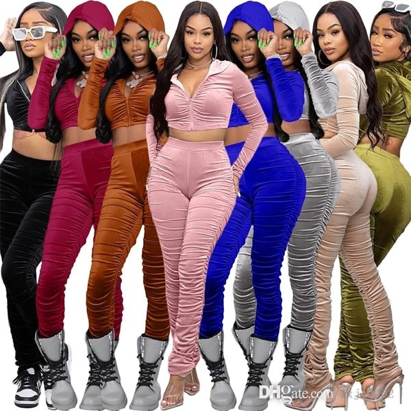 autumn winter women 2 piece pants sets velour tracksuits zipper hooded crop jacket stacked sweatpant velvet sweatsuit, White
autumn winter women 2 piece pants sets velour tracksuits zipper hooded crop jacket stacked sweatpant velvet sweatsuit, White
