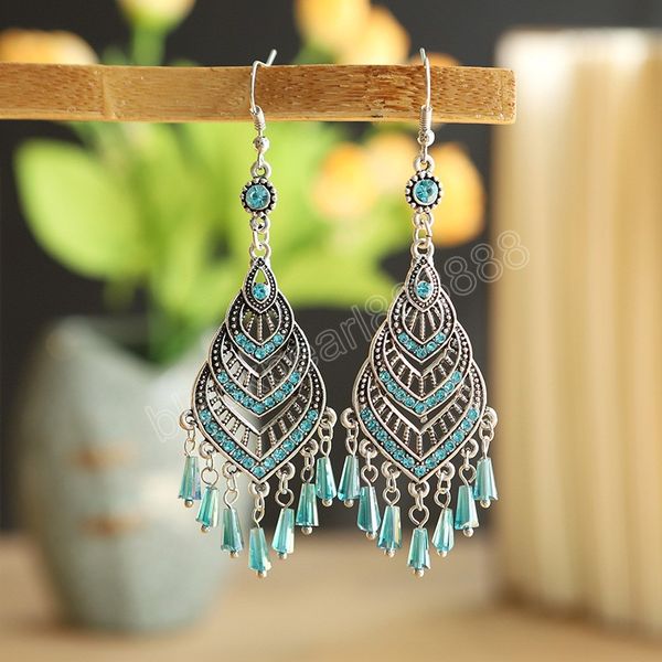 retro multi-layer water dangle hanging earrings boho ethnic hollow alloy earrings women's blue long tassel earring party jewelry, Silver
retro multi-layer water dangle hanging earrings boho ethnic hollow alloy earrings women's blue long tassel earring party jewelry, Silver