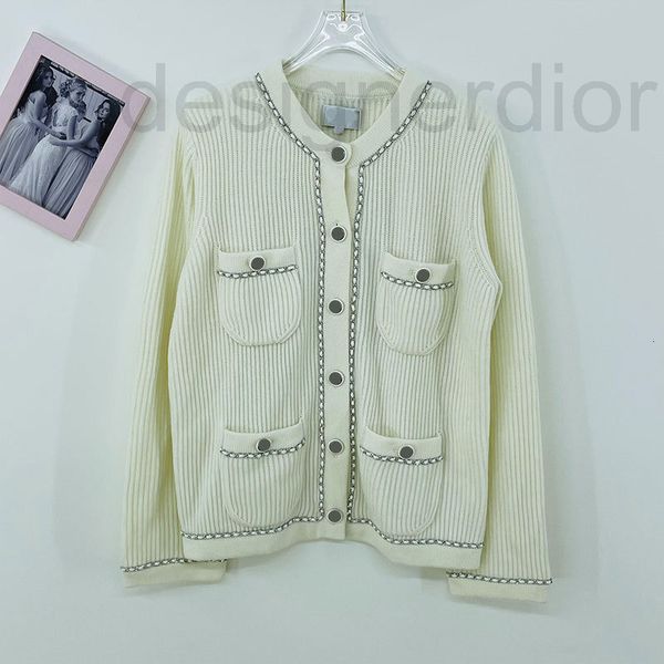 women's knits & tees designer autumn new product temperament color contrast collar chain fashion four pocket design two high-end knitwe, White
women's knits & tees designer autumn new product temperament color contrast collar chain fashion four pocket design two high-end knitwe, White
