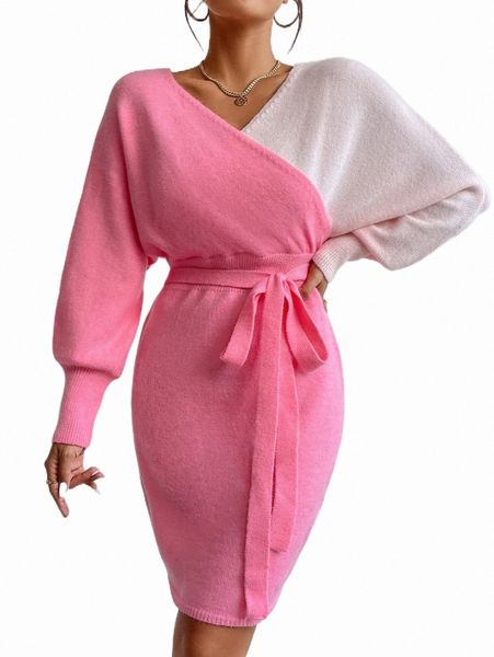 women's sweaters color block dolman sleeve overlap collar belted sweater dress n6do#, White;black
women's sweaters color block dolman sleeve overlap collar belted sweater dress n6do#, White;black