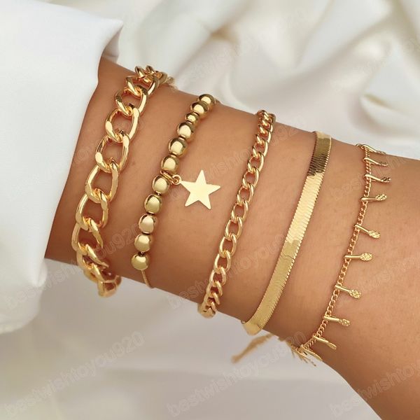 fashion multilevel bracelets for women vintage geometric gold color star pendant crystal chain jewelry gift, Golden;silver
fashion multilevel bracelets for women vintage geometric gold color star pendant crystal chain jewelry gift, Golden;silver