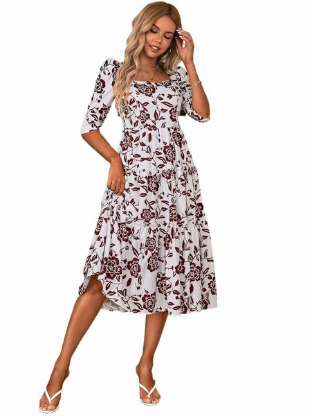 casual dresses floral print square neck puff sleeve ruffle hem dress g6jy#, Black;gray
casual dresses floral print square neck puff sleeve ruffle hem dress g6jy#, Black;gray