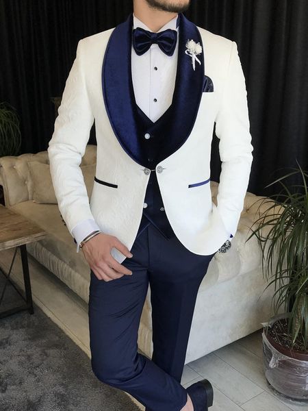 white and navy wedding tuxedos suit peaky blinder velvet vest three pieces groom suits 2022 formal dinner party bussiness wear suit groomsme, Black;gray
white and navy wedding tuxedos suit peaky blinder velvet vest three pieces groom suits 2022 formal dinner party bussiness wear suit groomsme, Black;gray