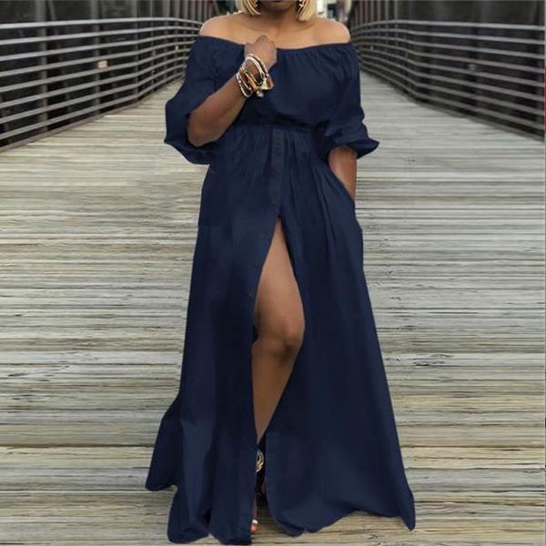 summer dresses women celmia high split white long sundress high waist maxi robes three quarter sleeves party, Black;gray
summer dresses women celmia high split white long sundress high waist maxi robes three quarter sleeves party, Black;gray