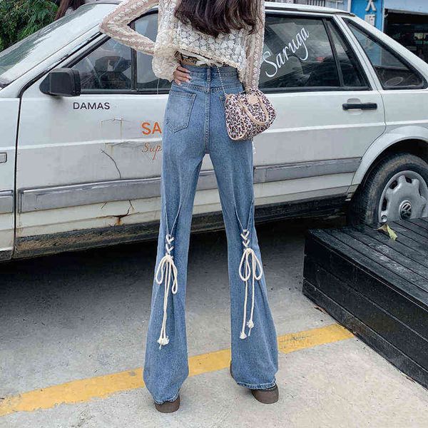 women's jeans varofi women's spring big size jeans girl high waist straight loose pants bowknot behind flared pants t220825, Blue
women's jeans varofi women's spring big size jeans girl high waist straight loose pants bowknot behind flared pants t220825, Blue