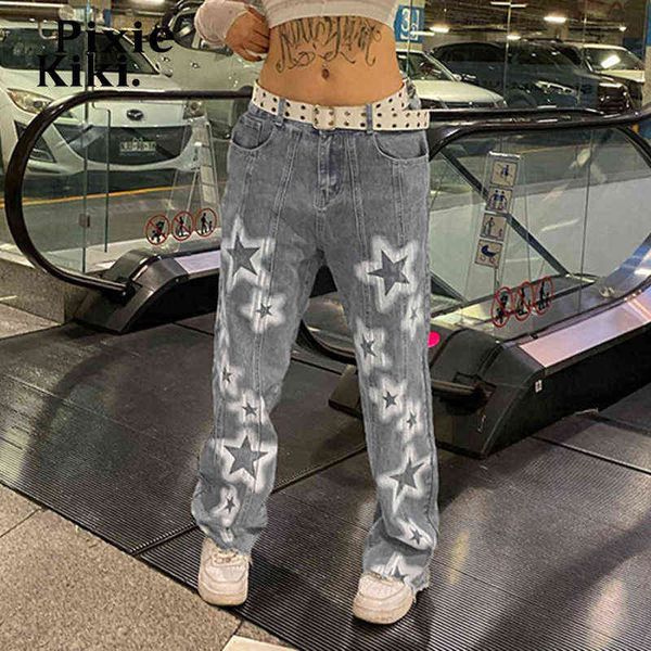 women's jeans pixiekiki star print graphic denim jeans street wear women 2022 fall clothes low rise straight pants vintage trousers p67, Blue
women's jeans pixiekiki star print graphic denim jeans street wear women 2022 fall clothes low rise straight pants vintage trousers p67, Blue