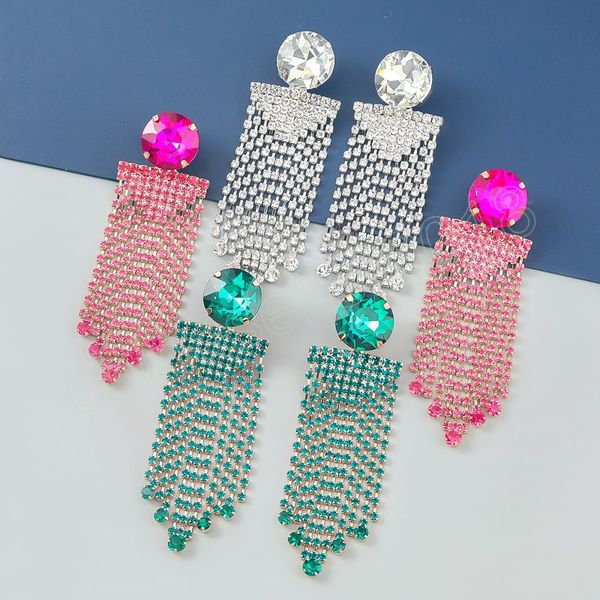 shiny long tassel full rhinestone dangle earrings for women crystal dangle earring party pageant jewelry aretes, Silver
shiny long tassel full rhinestone dangle earrings for women crystal dangle earring party pageant jewelry aretes, Silver