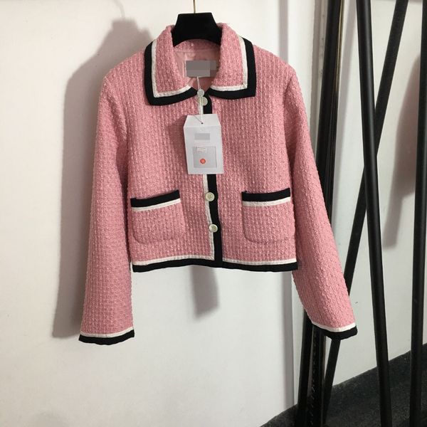 802 2022 milan runway autumn women's jackets brand same style coat long sleeve pink lapel neck button womens meiyi, Black;brown
802 2022 milan runway autumn women's jackets brand same style coat long sleeve pink lapel neck button womens meiyi, Black;brown