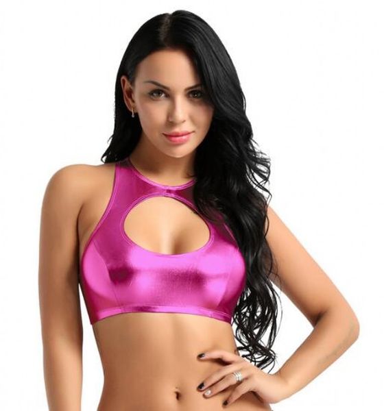 ladies shiny catsuit costumes faux leather wet look cut out crop dancewear clubwear costumes female clothing vest tanks, Black
ladies shiny catsuit costumes faux leather wet look cut out crop dancewear clubwear costumes female clothing vest tanks, Black