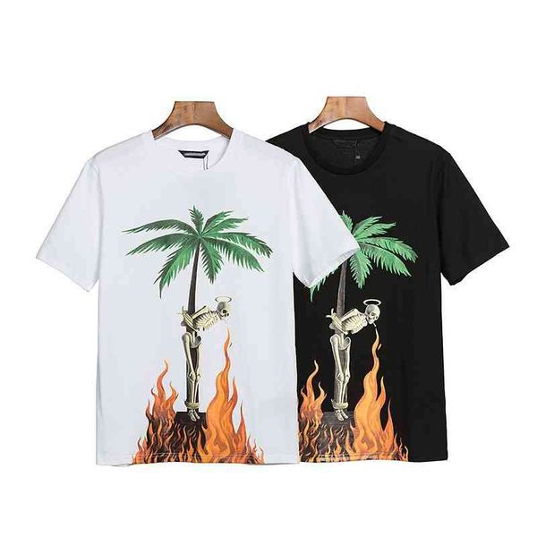 palm angle mens womens designer t shirts coconut tree skull flame round neck short sleeve trendy men's loose t-shirt women casual large, White;black 
palm angle mens womens designer t shirts coconut tree skull flame round neck short sleeve trendy men's loose t-shirt women casual large, White;black