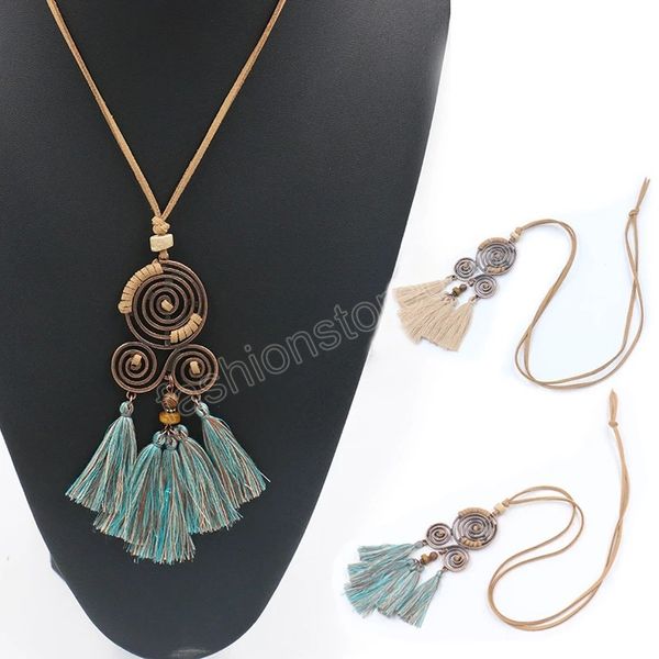 retro bohemian ethnic tassel pendant necklace for women charm choker long leather sweater rope chain clothing jewelry accessory, Silver
retro bohemian ethnic tassel pendant necklace for women charm choker long leather sweater rope chain clothing jewelry accessory, Silver