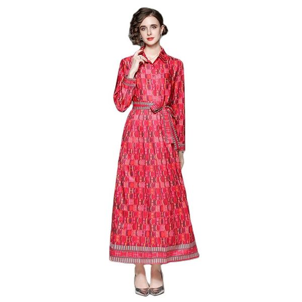 2022 fashion print casual maxi shirt dress women long sleeve vintage lapel red dresses office lady ribbon bow pleated designer frocks spring, Black;gray
2022 fashion print casual maxi shirt dress women long sleeve vintage lapel red dresses office lady ribbon bow pleated designer frocks spring, Black;gray