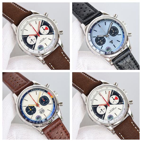 montre de luxe mens watches 41mm 7750 chronograph mechanical movement fine steel case leather strap luxury watch wristwatches, Slivery;brown
montre de luxe mens watches 41mm 7750 chronograph mechanical movement fine steel case leather strap luxury watch wristwatches, Slivery;brown
