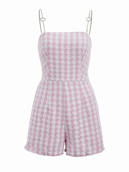 women's jumpsuits & rompers houndstooth print heart detail raw cut cami romper b6ce#, Black;white
women's jumpsuits & rompers houndstooth print heart detail raw cut cami romper b6ce#, Black;white