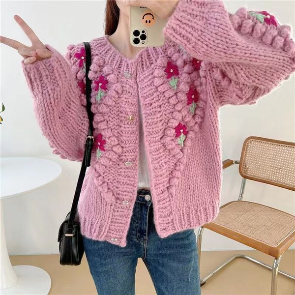1033 new retro heavy industry crochet design sense niche pink knit shirt jacket woman, White;black
1033 new retro heavy industry crochet design sense niche pink knit shirt jacket woman, White;black