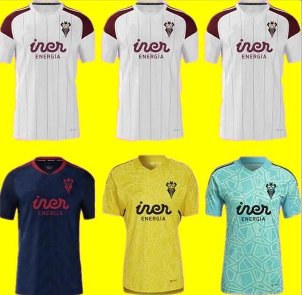 22 23 albacete balompie soccer jerseys m fuster mens boyomo juanma ruben m higinio riki home white football shirt short sleeve uniforms, Black;yellow
22 23 albacete balompie soccer jerseys m fuster mens boyomo juanma ruben m higinio riki home white football shirt short sleeve uniforms, Black;yellow