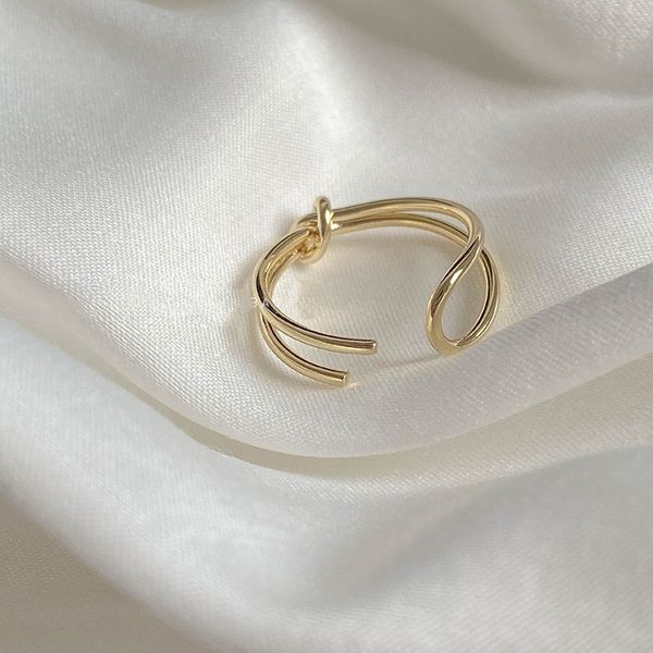 designer rings jewelry dangle s925 smooth double-layered line open ring gold knotted silver ize
designer rings jewelry dangle s925 smooth double-layered line open ring gold knotted silver ize
