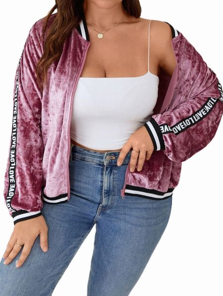 plus size outerwear & coats plus letter tape zip up velvet bomber jacket w0af#, Black
plus size outerwear & coats plus letter tape zip up velvet bomber jacket w0af#, Black