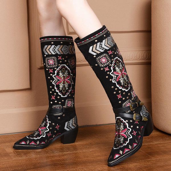 boots sarairis embroidery big size winter shoes woman female chunky heel equestrian women 220908, Black
boots sarairis embroidery big size winter shoes woman female chunky heel equestrian women 220908, Black