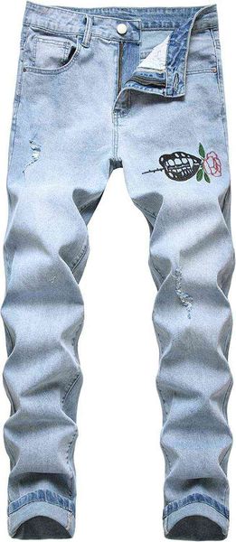 men's jeans qimyum men's ripped jeans worn slim straight leg jeans, Blue 
men's jeans qimyum men's ripped jeans worn slim straight leg jeans, Blue