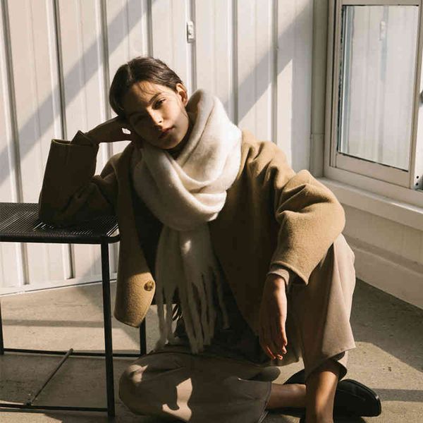 designer scarf acne sweden studios korean pure color ac mohair imitation cashmere women's soft atmosphere in winter scarf, Blue;gray
designer scarf acne sweden studios korean pure color ac mohair imitation cashmere women's soft atmosphere in winter scarf, Blue;gray