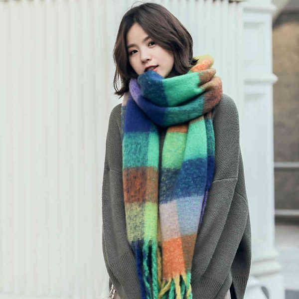 designer scarf acne sweden studios 19 women's autumn and winter classic loop yarn color matching versatile british lattice oversized sh, Blue;gray
designer scarf acne sweden studios 19 women's autumn and winter classic loop yarn color matching versatile british lattice oversized sh, Blue;gray