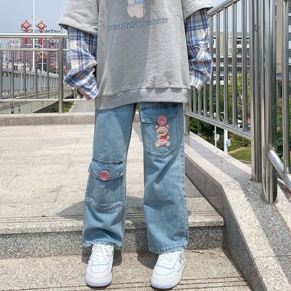 women's jeans houzhou kawaii harajuku jeans women embroidery japan preppy style denim pants sweet cute trousers loose baggy student vin, Blue
women's jeans houzhou kawaii harajuku jeans women embroidery japan preppy style denim pants sweet cute trousers loose baggy student vin, Blue