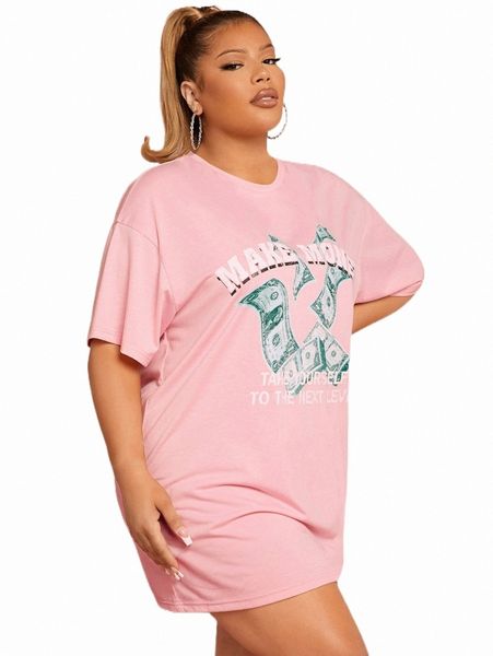 plus size dresses sxy plus slogan & dollar print drop shoulder tee dress x4a5#, Black
plus size dresses sxy plus slogan & dollar print drop shoulder tee dress x4a5#, Black