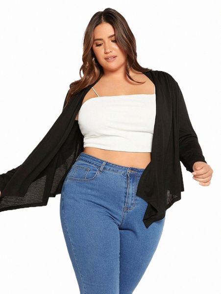 plus size outerwear & coats evolu plus open front asymmetrical hem jacket c7xm#, Black
plus size outerwear & coats evolu plus open front asymmetrical hem jacket c7xm#, Black
