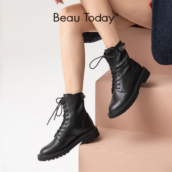 boots beautoday ankle boots women genuine cow leather laceup back zip button decoration round toe winter ladies shoes handmade 04037 220908, Black
boots beautoday ankle boots women genuine cow leather laceup back zip button decoration round toe winter ladies shoes handmade 04037 220908, Black