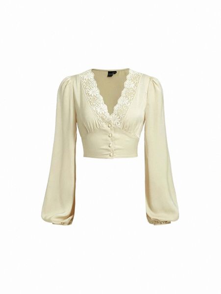 women's blouses & shirts mod guipure lace panel button front blouse s5ky#, White
women's blouses & shirts mod guipure lace panel button front blouse s5ky#, White
