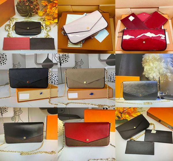 women wallet pochette felicie chain bag coin purse card holders 3 piece set woman grace shoulder bags leather wallets, Red;black
women wallet pochette felicie chain bag coin purse card holders 3 piece set woman grace shoulder bags leather wallets, Red;black