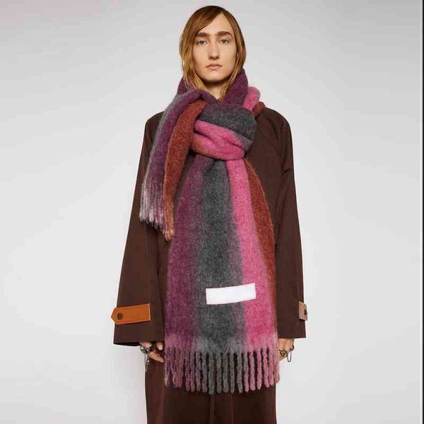 designer scarf acne sweden studios ac same color matching spray dyed women's new autumn and winter thickened cashmere shawl stripe grad, Blue;gray
designer scarf acne sweden studios ac same color matching spray dyed women's new autumn and winter thickened cashmere shawl stripe grad, Blue;gray