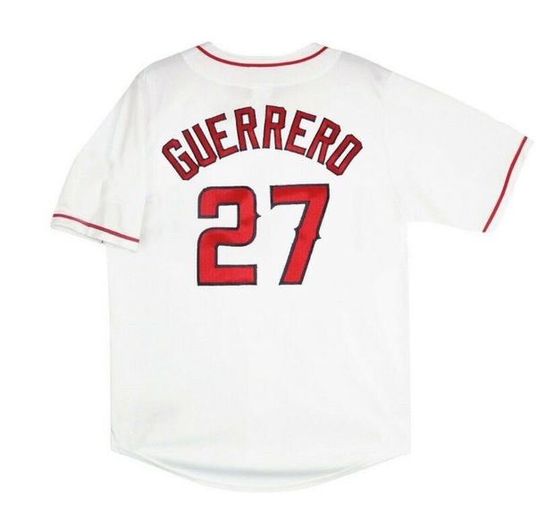 stitched vladimir guerrero jersey mitchell & ness 2004 red white men women youth s-6xl retro baseball jerseys, Blue;black
