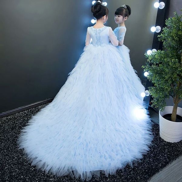 2023 flower girl dresses ball gown lace appliques beads lace up kids girls pageant dress sweep train birthday gown custom made, White;blue
2023 flower girl dresses ball gown lace appliques beads lace up kids girls pageant dress sweep train birthday gown custom made, White;blue