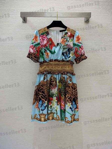 designer women dress fashion floral leopard print logo dresses high-end customized v-neck waist short-sleeved dress size s-xl 0912, Black;gray
designer women dress fashion floral leopard print logo dresses high-end customized v-neck waist short-sleeved dress size s-xl 0912, Black;gray