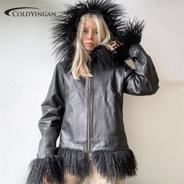 womens jackets coldyingan y2k black leather jackets fur full sleeve punk coat turn down collar retro elegant outerwear women autumn winter, Black;brown
womens jackets coldyingan y2k black leather jackets fur full sleeve punk coat turn down collar retro elegant outerwear women autumn winter, Black;brown