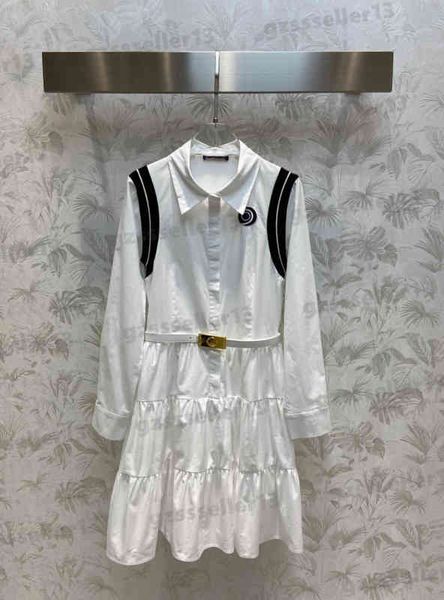 brand women dress fashion logo embroidery pattern panel dresses lapel a-line shirt dress luxury designer womens clothing 0912, Black;gray
brand women dress fashion logo embroidery pattern panel dresses lapel a-line shirt dress luxury designer womens clothing 0912, Black;gray