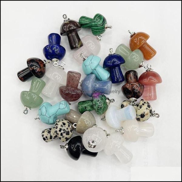 charms 2cm natural gem stone mushroom charms pendant for jewelry making necklace charm accessories drop delivery 2021 fin dhseller2010 dheah, Bronze;silver
charms 2cm natural gem stone mushroom charms pendant for jewelry making necklace charm accessories drop delivery 2021 fin dhseller2010 dheah, Bronze;silver